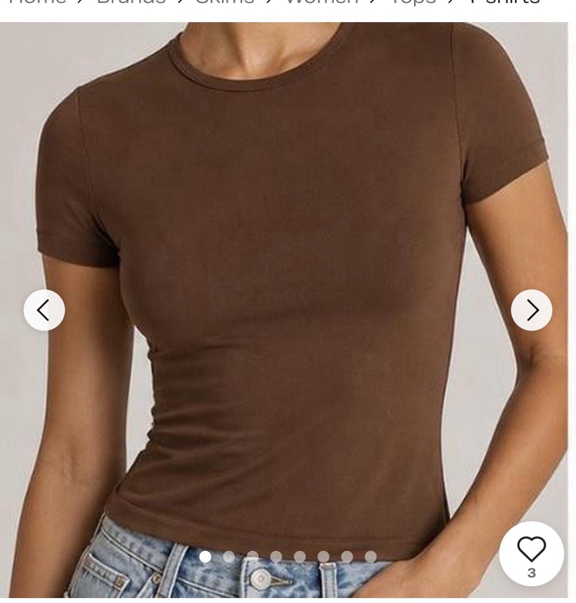 NWT SKIMS Soft Smoothing Seamless T-Shirt Cocoa Brown S Retail $58 NWT SKIMS Soft Smoothing Seamless T-Shirt Cocoa Brown S Retail $58