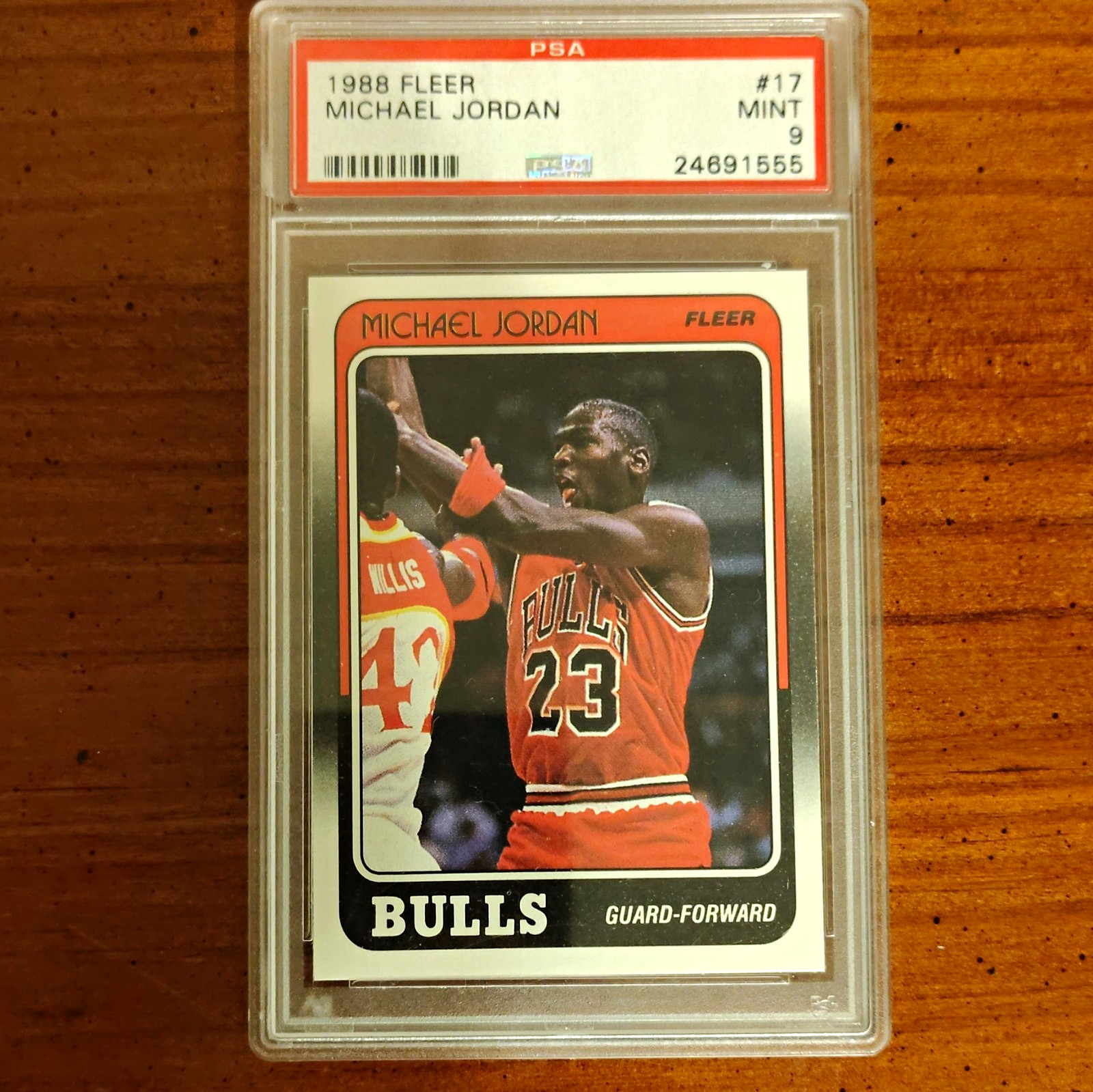 1988 Fleer NBA Michael Jordan #17 Chicago Bulls PSA 9 Graded Card