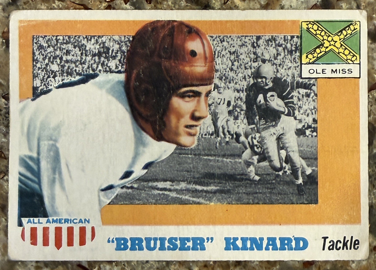 Bruiser Kinard 1955 Topps All-American Rookie RC #66 HOF Ole Miss Bruiser Kinard 1955 Topps All-American Rookie RC #66 HOF Ole Miss