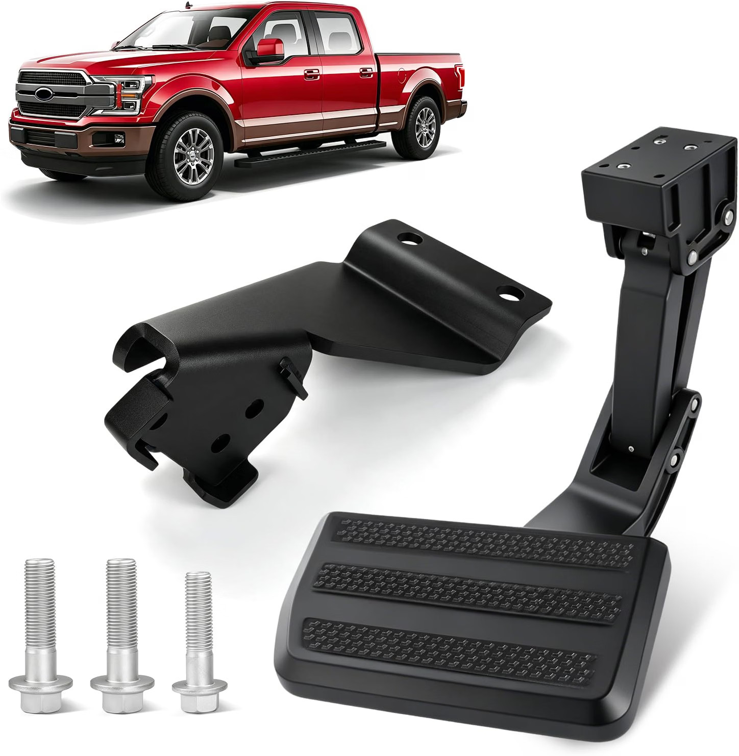 Black Aluminum Bed Step for Ford F150 2015-2020 75312-01A Retractable Rear Black Aluminum Bed Step for Ford F150 2015-2020 75312-01A Retractable Rear