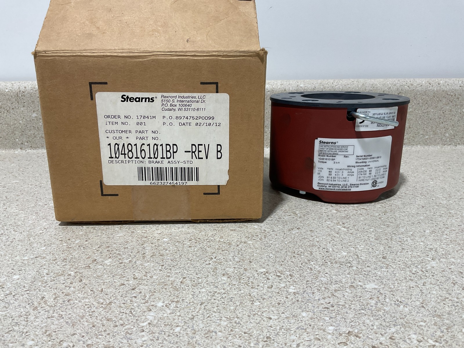 Stearns 104816101BP NEW Stearns 104816101BP NEW