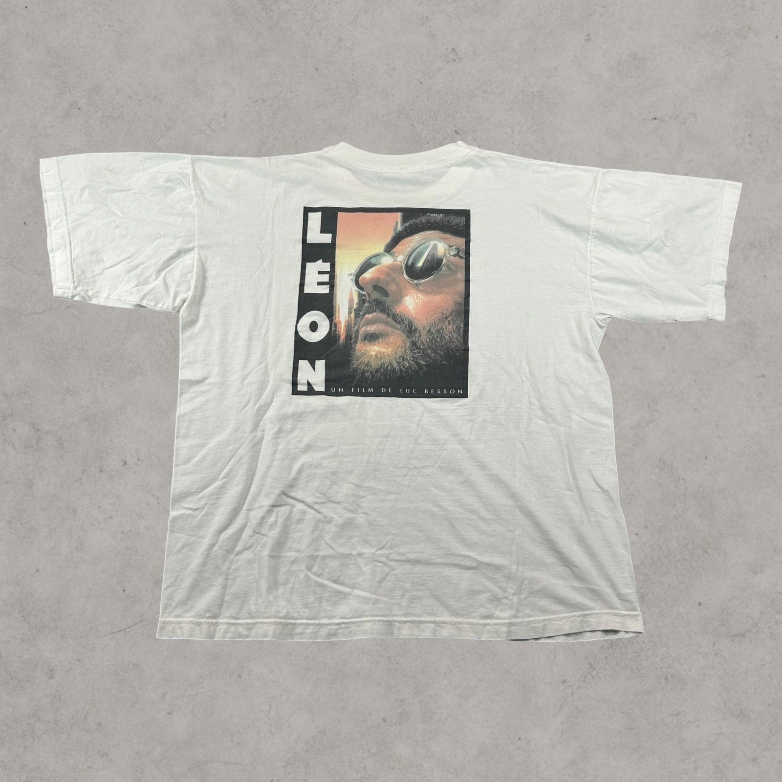 Vintage Leon The Professional Shirt Mens XL White 90 Movie Promo Natalie Portman