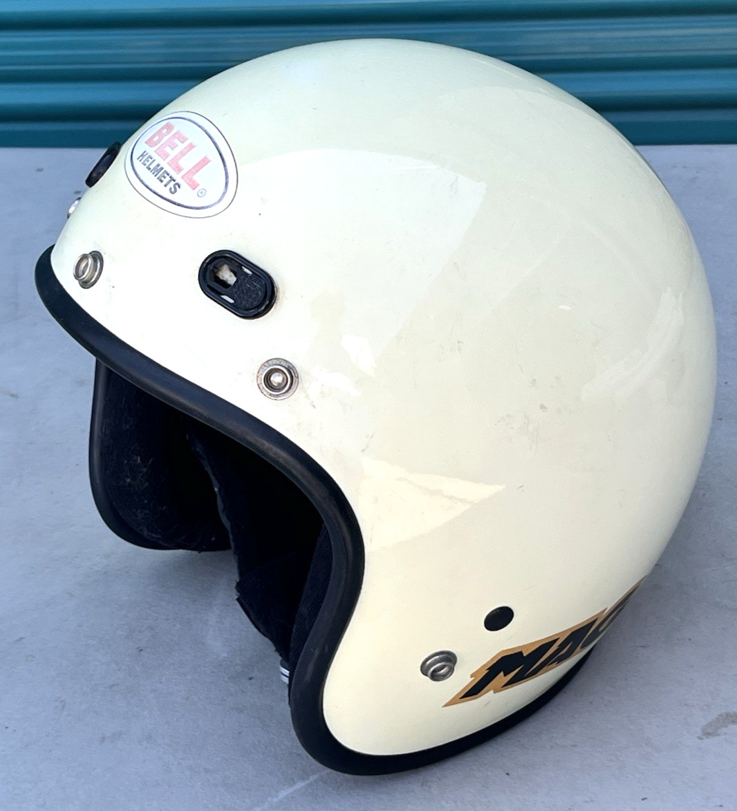 Vintage Bell Mag Magnum LTD Motorcycle Helmet Large White Cream