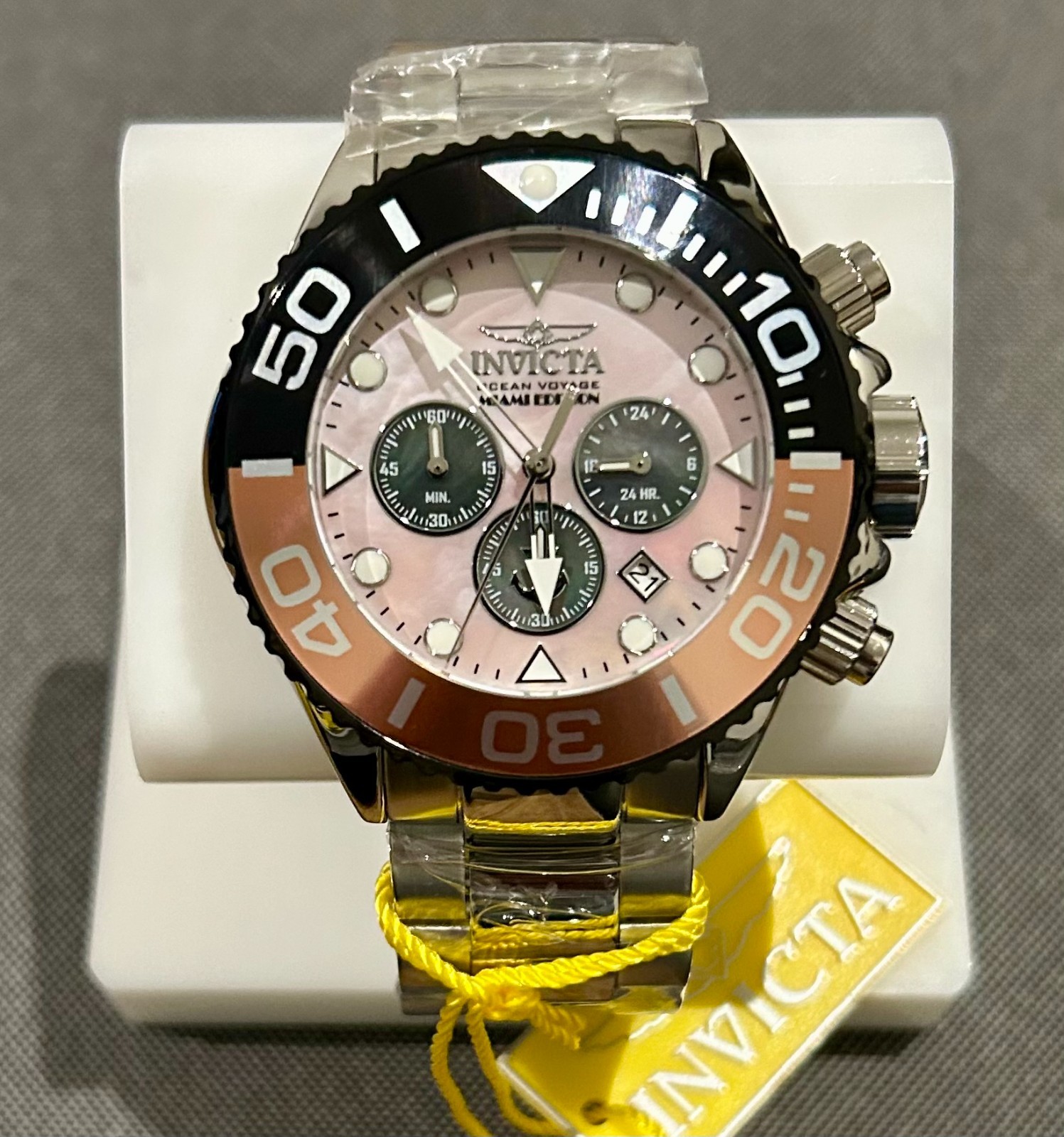 Invicta Ocean Voyage Pro Diver Miami Edition. Brand New. 52mm MOP Dial Invicta Ocean Voyage Pro Diver Miami Edition. Brand New. 52mm MOP Dial