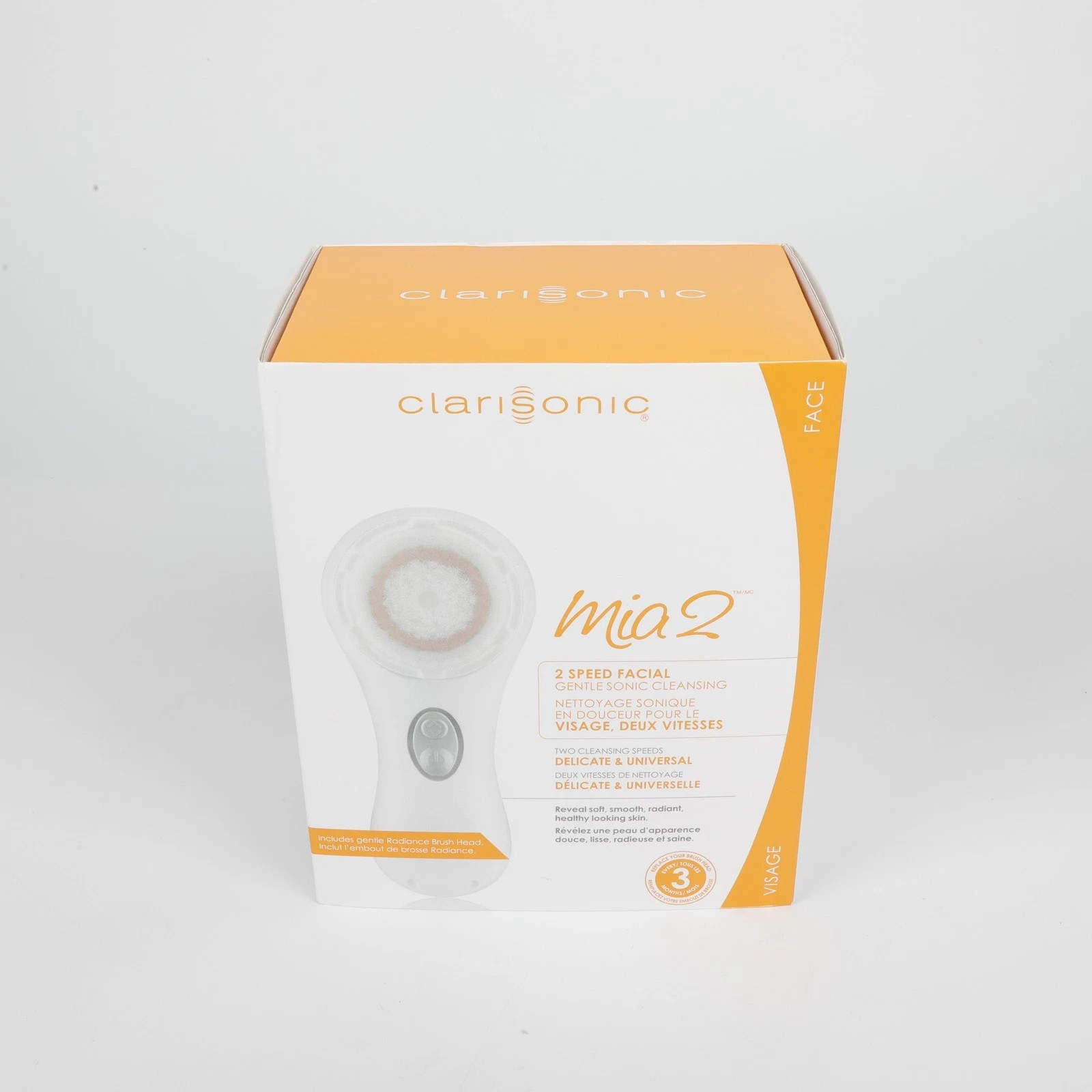 New Clarisonic Mia 2 Sonic Facial Skin Cleansing Brush System - WHITE