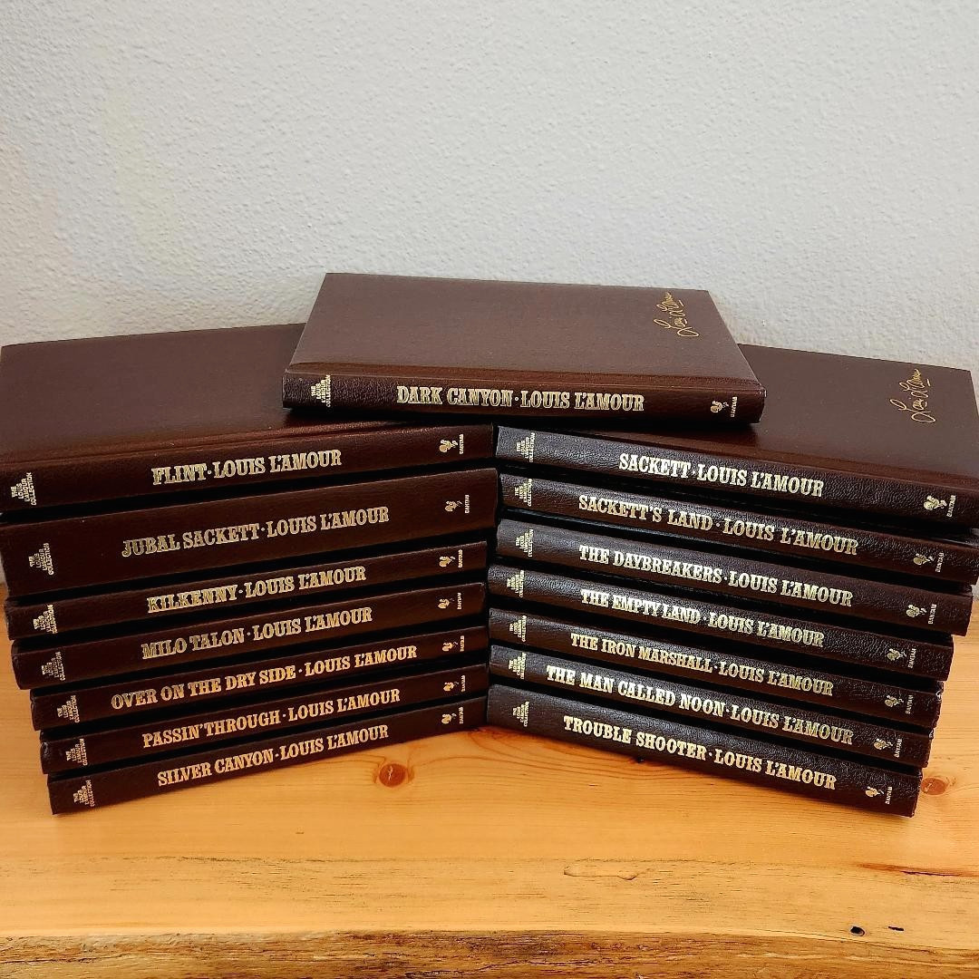 Louis L'Amour Leatherette Collection Lot of 15 Books - Sacketts Bantam Hardcover