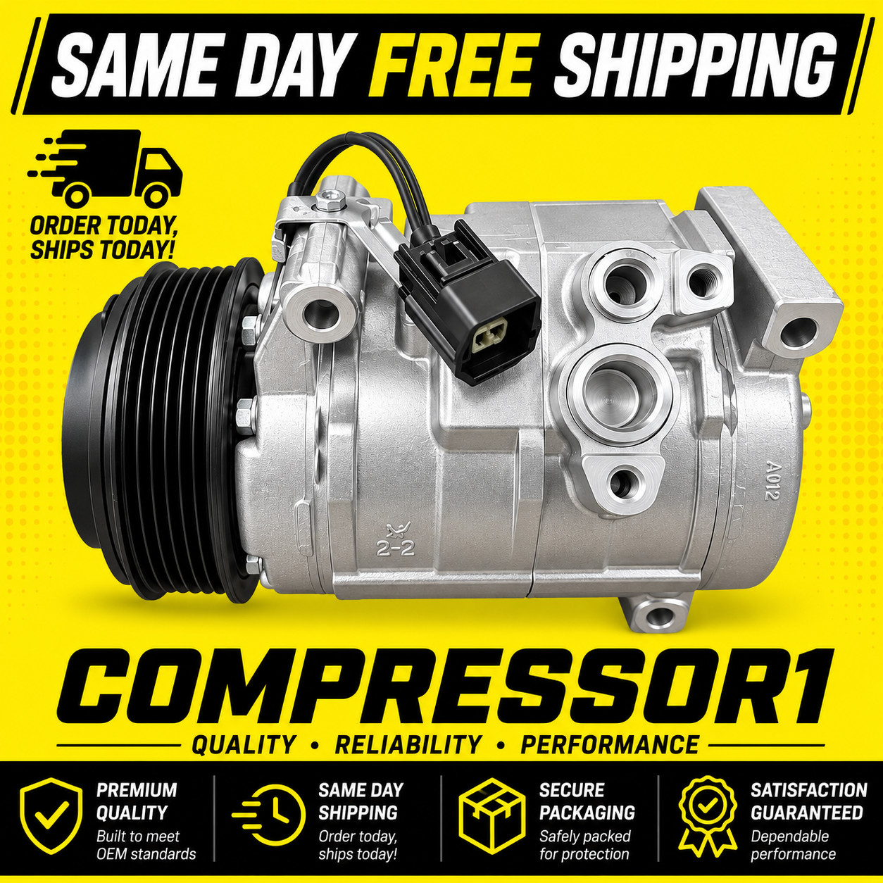 AC Compressor For 2007-2012 GMC Acadia  3.6L Traverse 2009-2012 Enclave 2008-12