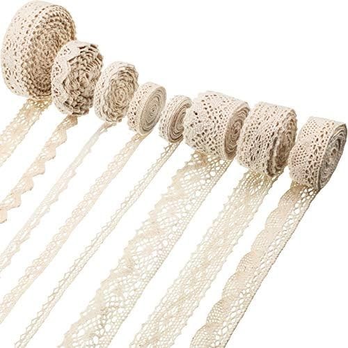 Tatuo 40 Yards Cotton Lace Trim Vintage Lace Ribbon Crochet Cotton Lace Scallope Tatuo 40 Yards Cotton Lace Trim Vintage Lace Ribbon Crochet Cotton Lace Scallope