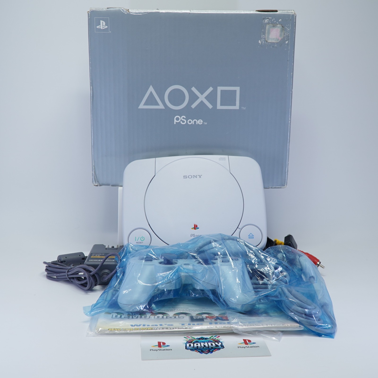 PS1 Console Slim PSOne Complete Open Box W/ Controller + Manuals + Packaging