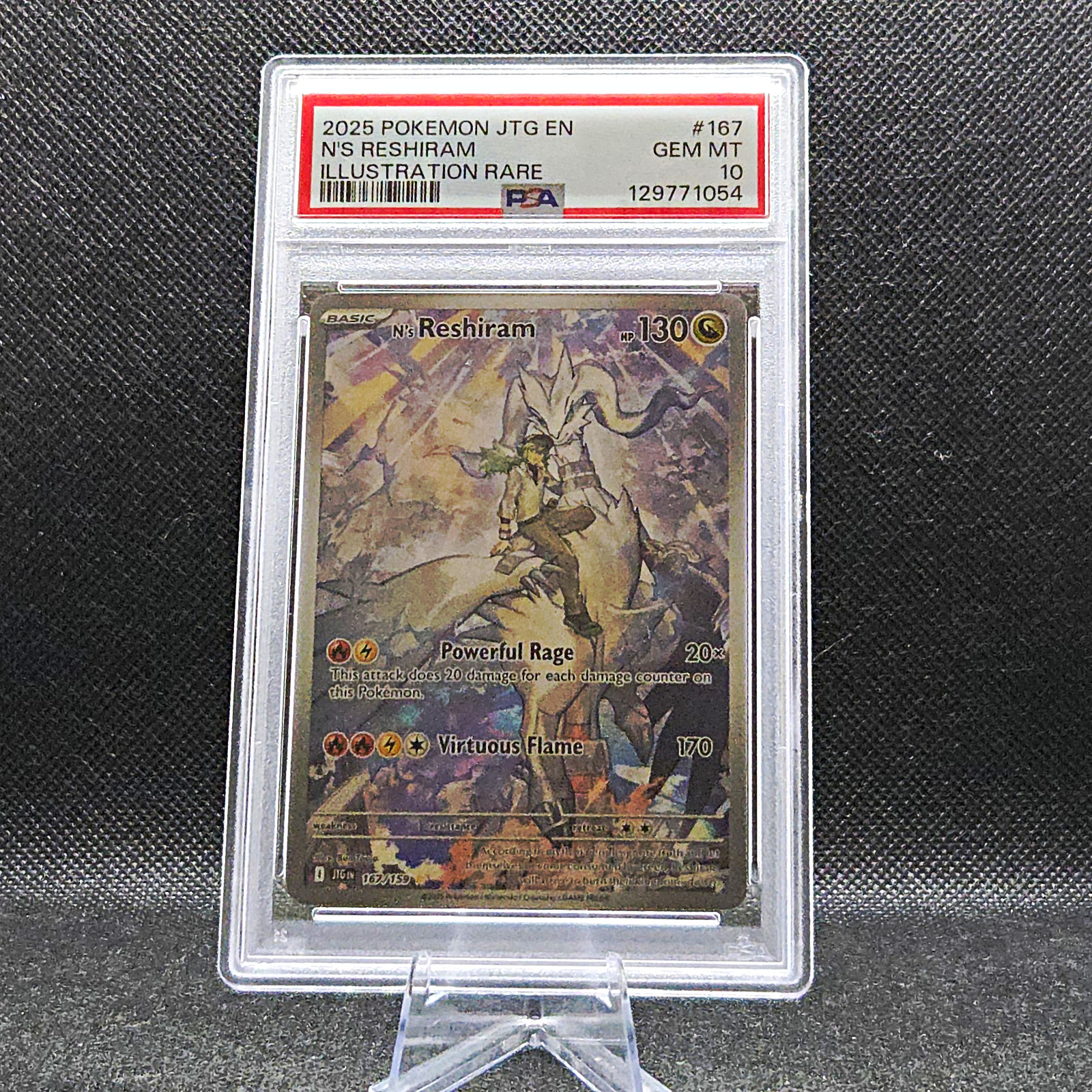 Pokémon TCG N's Reshiram 167/159 JTG Journey Together Illustration Rare PSA 10
