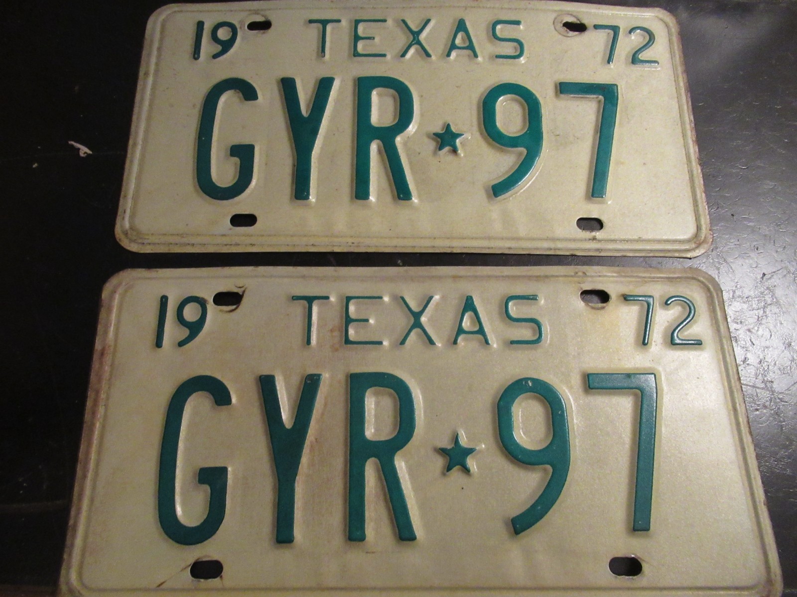 Texas Truck License Plates Vintage 1972 Expired Set Free USA Shipping