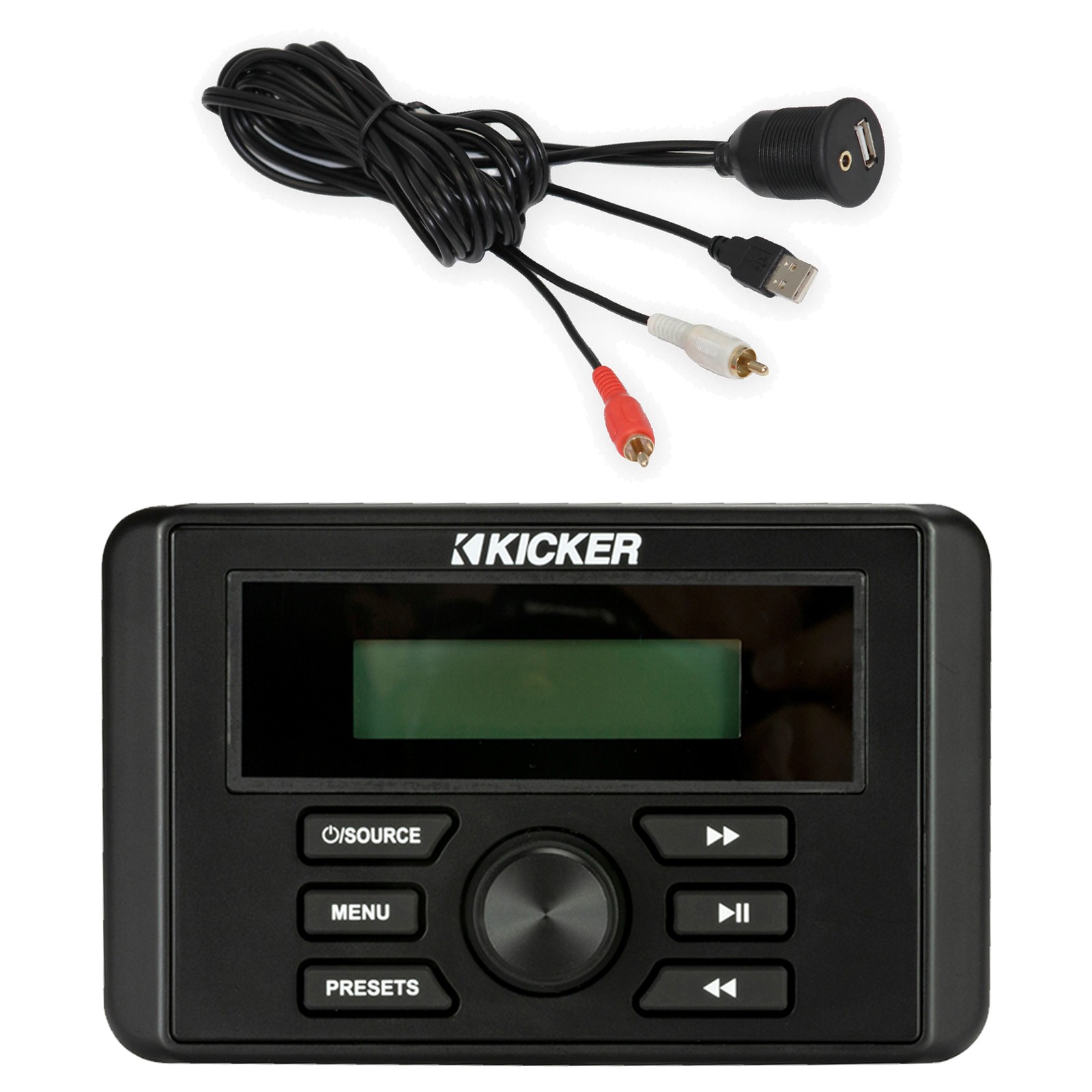 Kicker KMC3 Marine Digital Media Bluetooth Receiver, USB/AUX Interface Mount