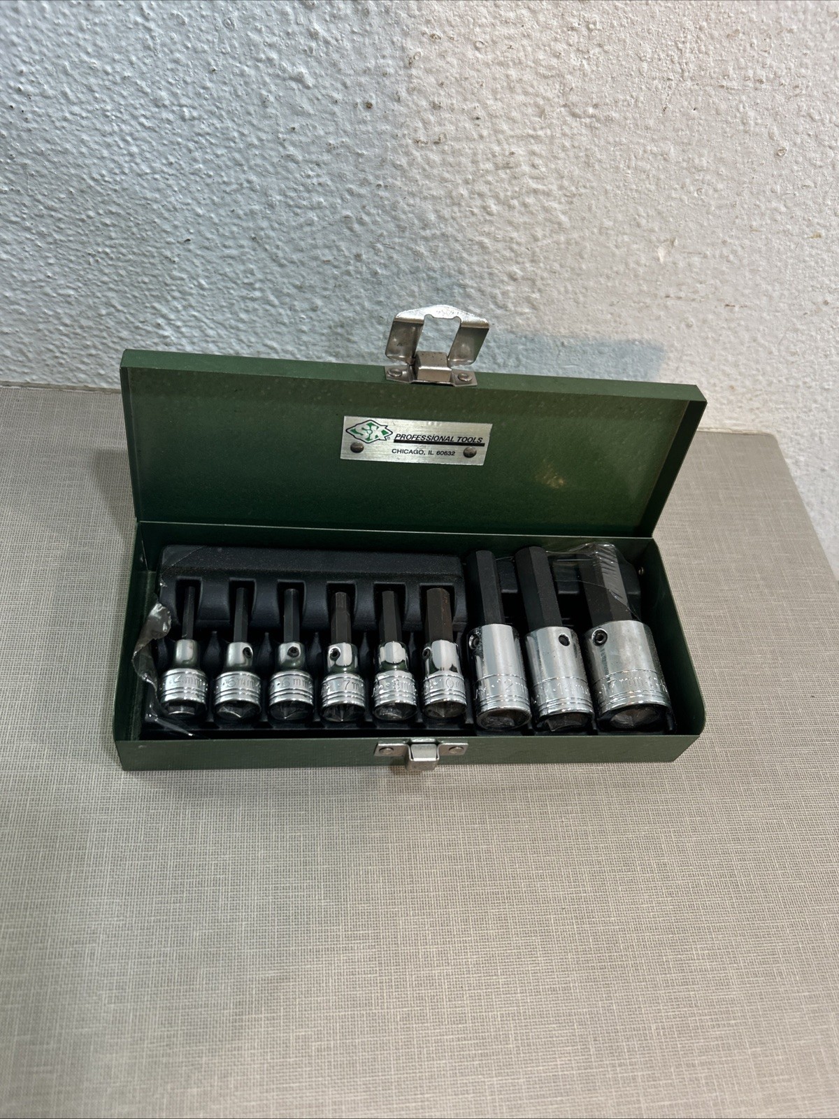 Vintage S-K Tools 9pc Metric Hex Key Socket Set SK Made in USA  