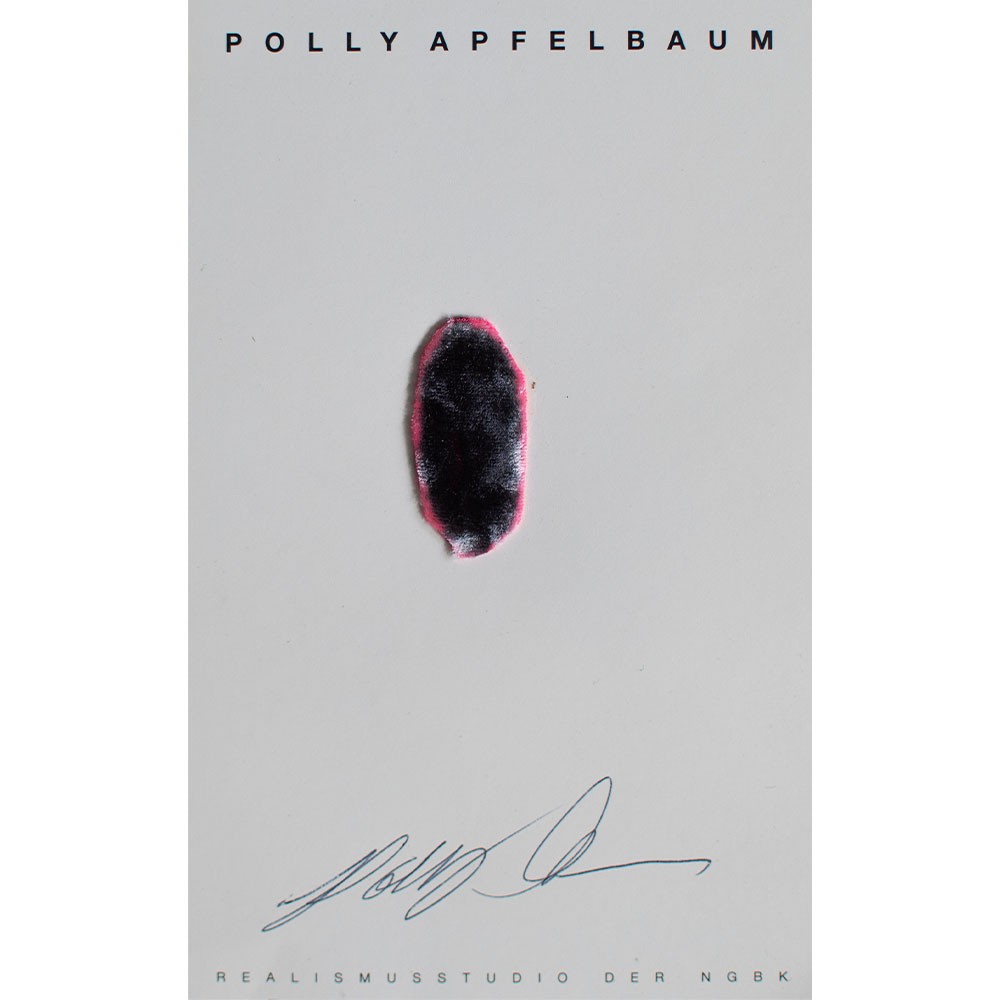 Polly Apfelbaum invitation card Realism Studio Berlin sign object textile 1997