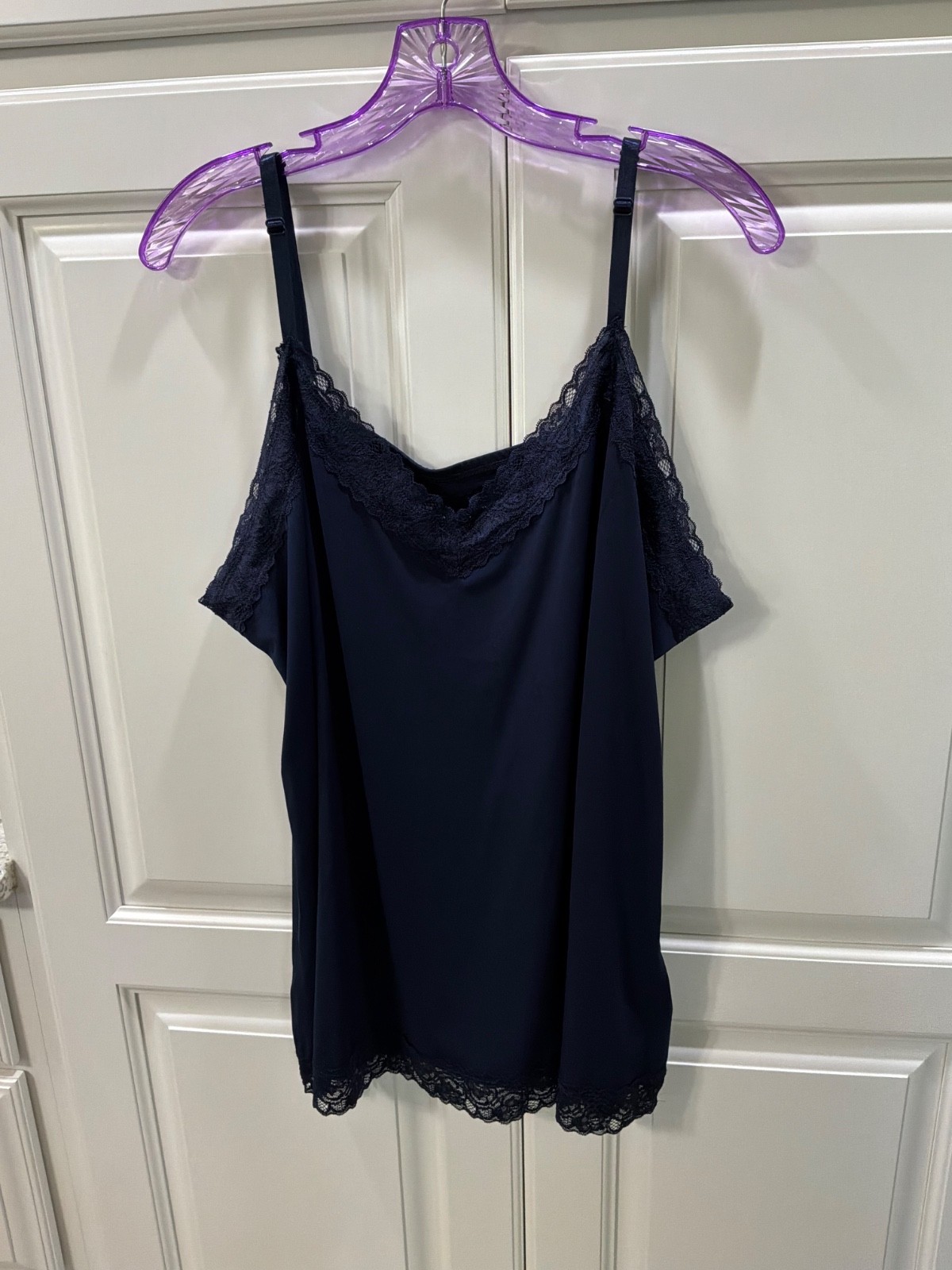 Susan Graver QVC Cami with Adjustable Straps Lace Edged 2X Susan Graver QVC Cami with Adjustable Straps Lace Edged 2X