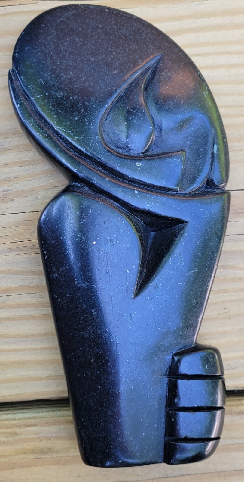 Stone Carved Figure Signed  \