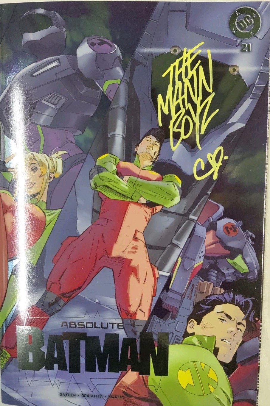 ABSOLUTE BATMAN #21 Spot Foil Wraparound Signed Clay Mann The Mann Boyz LTD COA