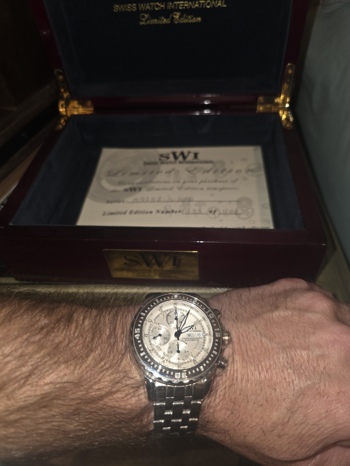 Swiss Watch International Limited Edition 133/500 Sapphire SWI Automatic Watch Swiss Watch International Limited Edition 133/500 Sapphire SWI Automatic Watch