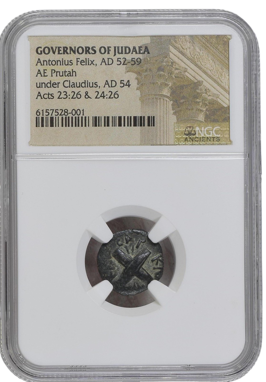 NGC Graded Antonius Felix Judaea Bronze Prutah Roman Empire 🇮🇱