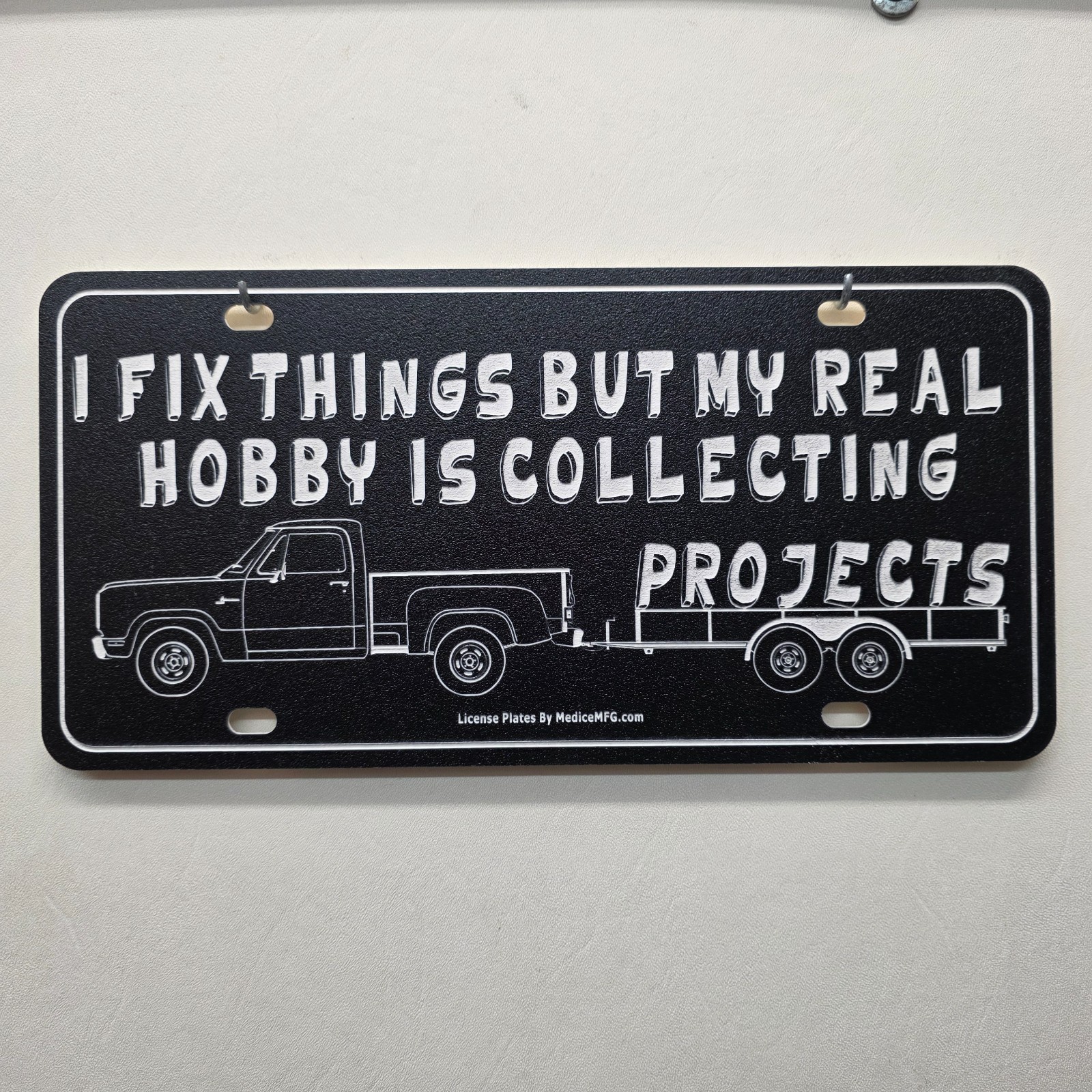 1971-1993 Dodge Ram Truck Funny License Plate Engraved Black 1971-1993 Dodge Ram Truck Funny License Plate Engraved Black