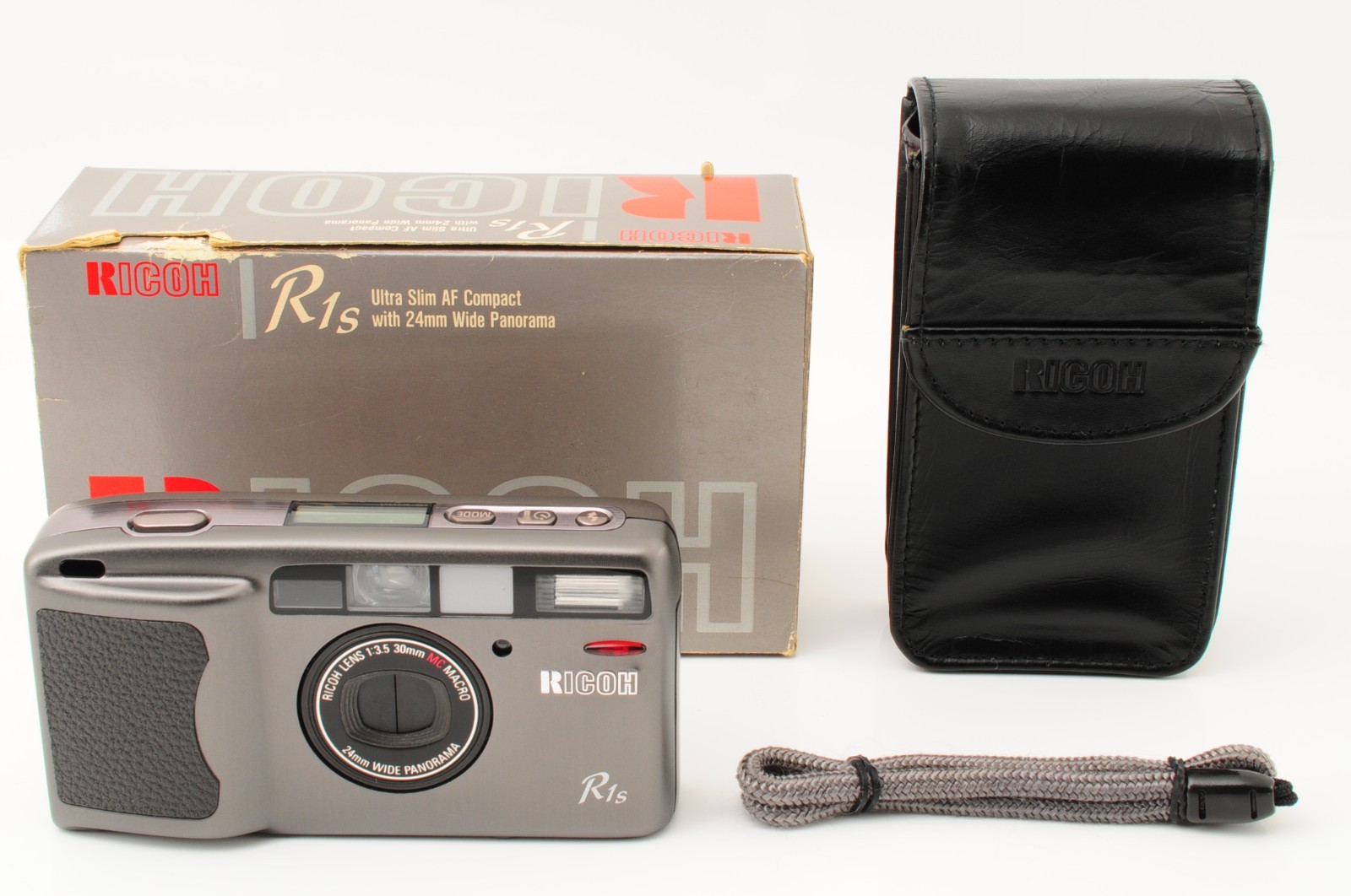 [Near MINT w/box] RICOH R1s Gray 35mm Point & Shoot Film Camera From JAPAN