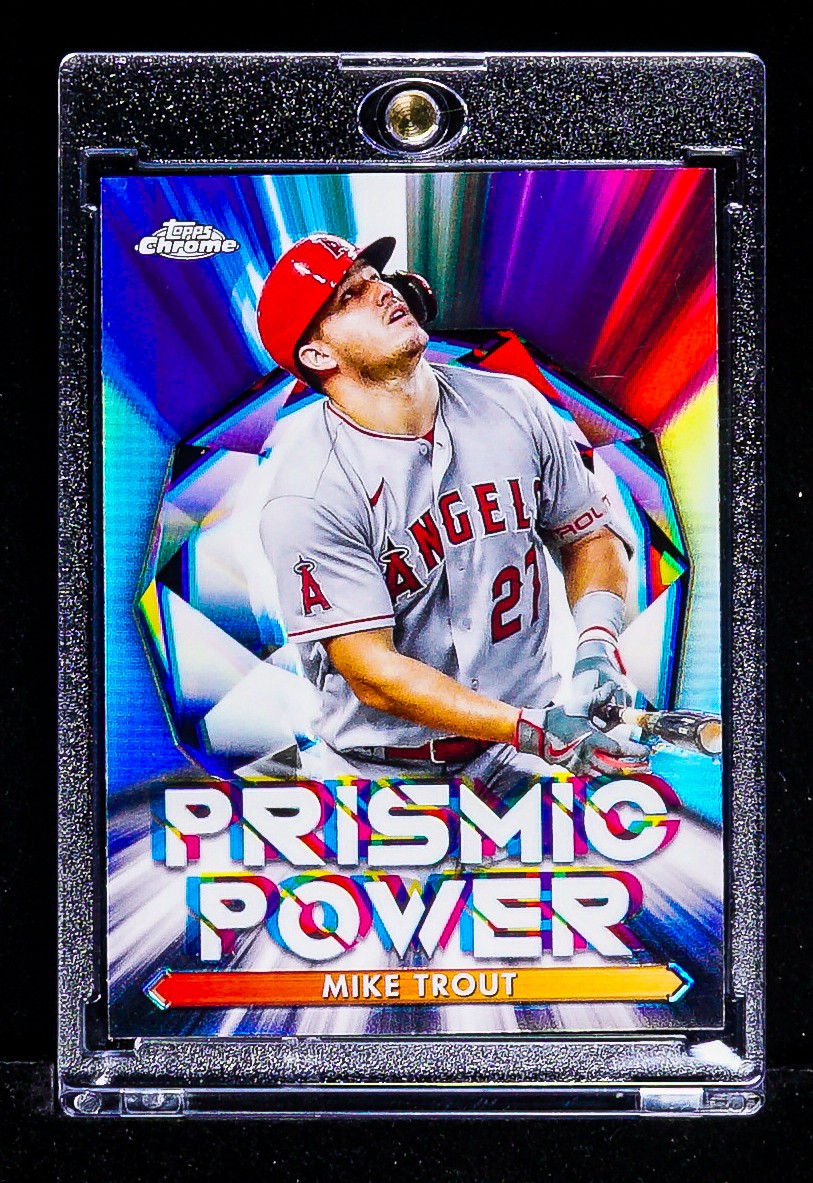 Mike Trout RARE PRISMIC POWER RAINBOW REFRACTOR CARD Los Angeles Angels