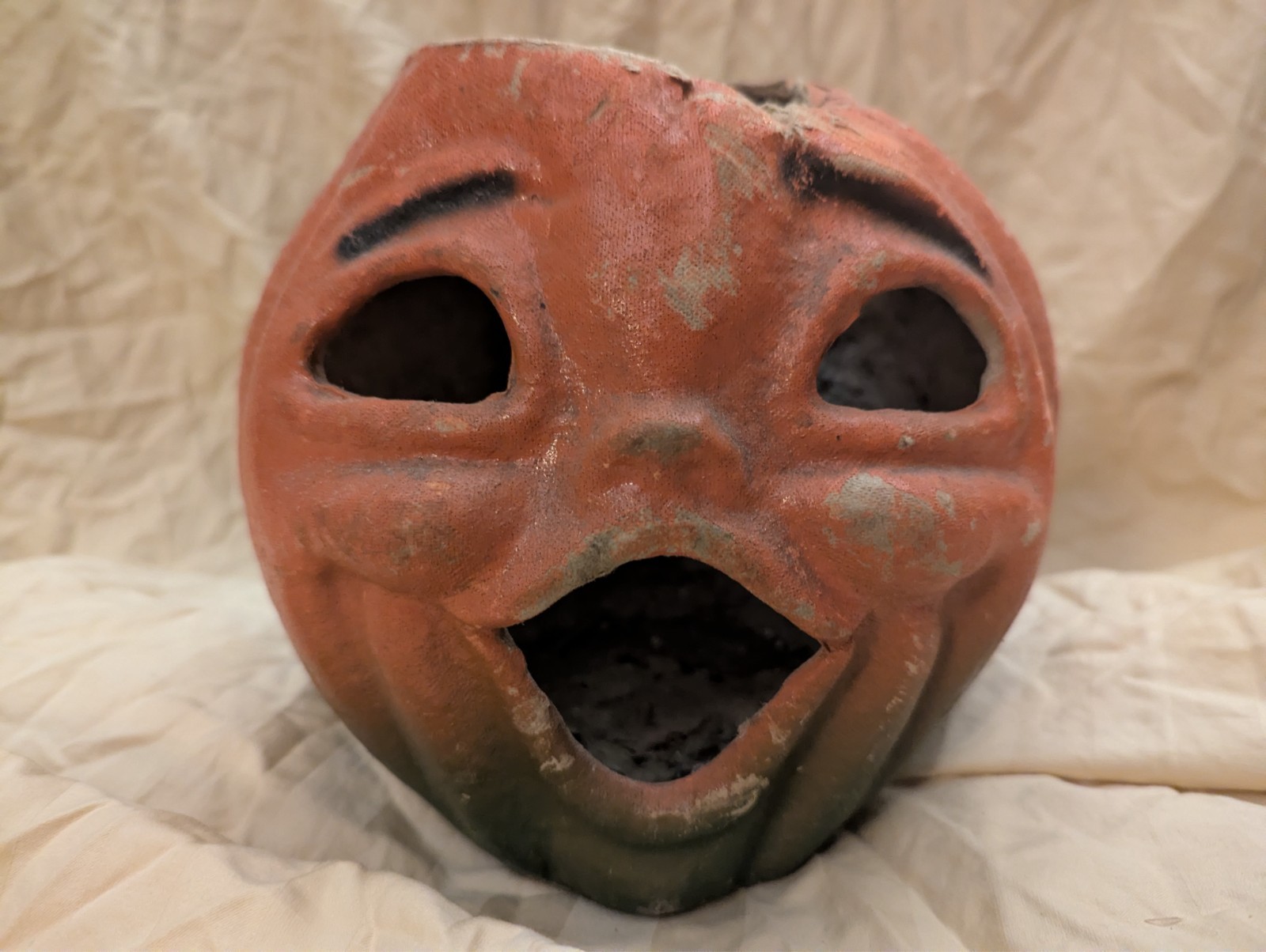Vintage Halloween Paper Mache Pulp Choir Boy Jack O Lantern Pumpkin 1940s 1950s