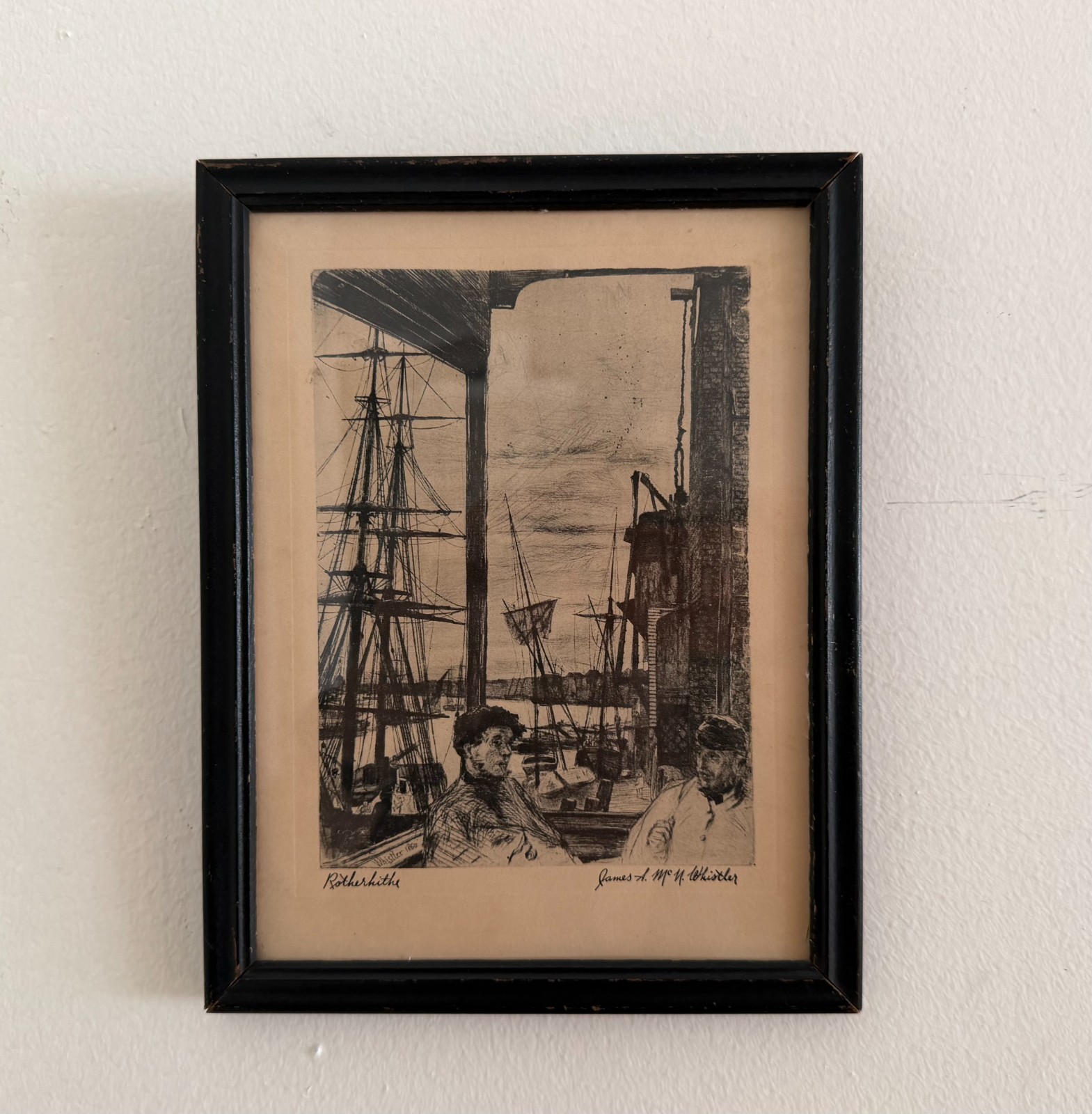 James McNeil Whistler 1860 Etching Rotherhithe 6\