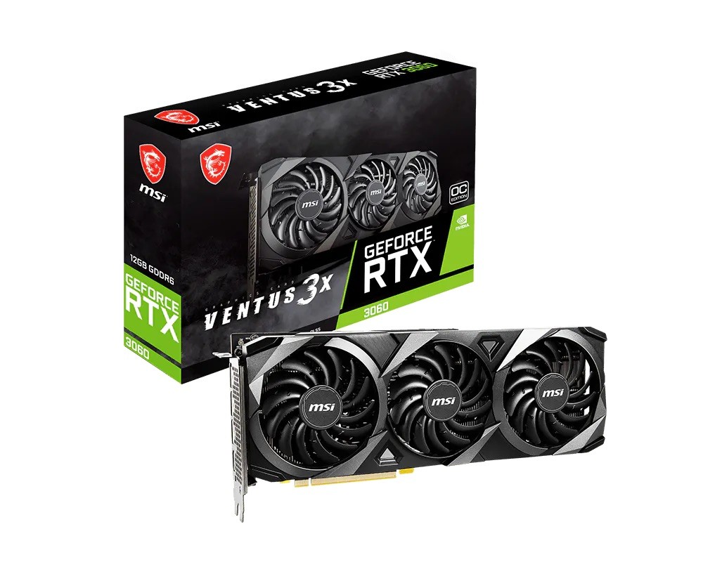 MSI NVIDIA GeForce RTX 3060 VENTUS 3X 12G OC 12GB GDDR6 Graphics Card MSI NVIDIA GeForce RTX 3060 VENTUS 3X 12G OC 12GB GDDR6 Graphics Card