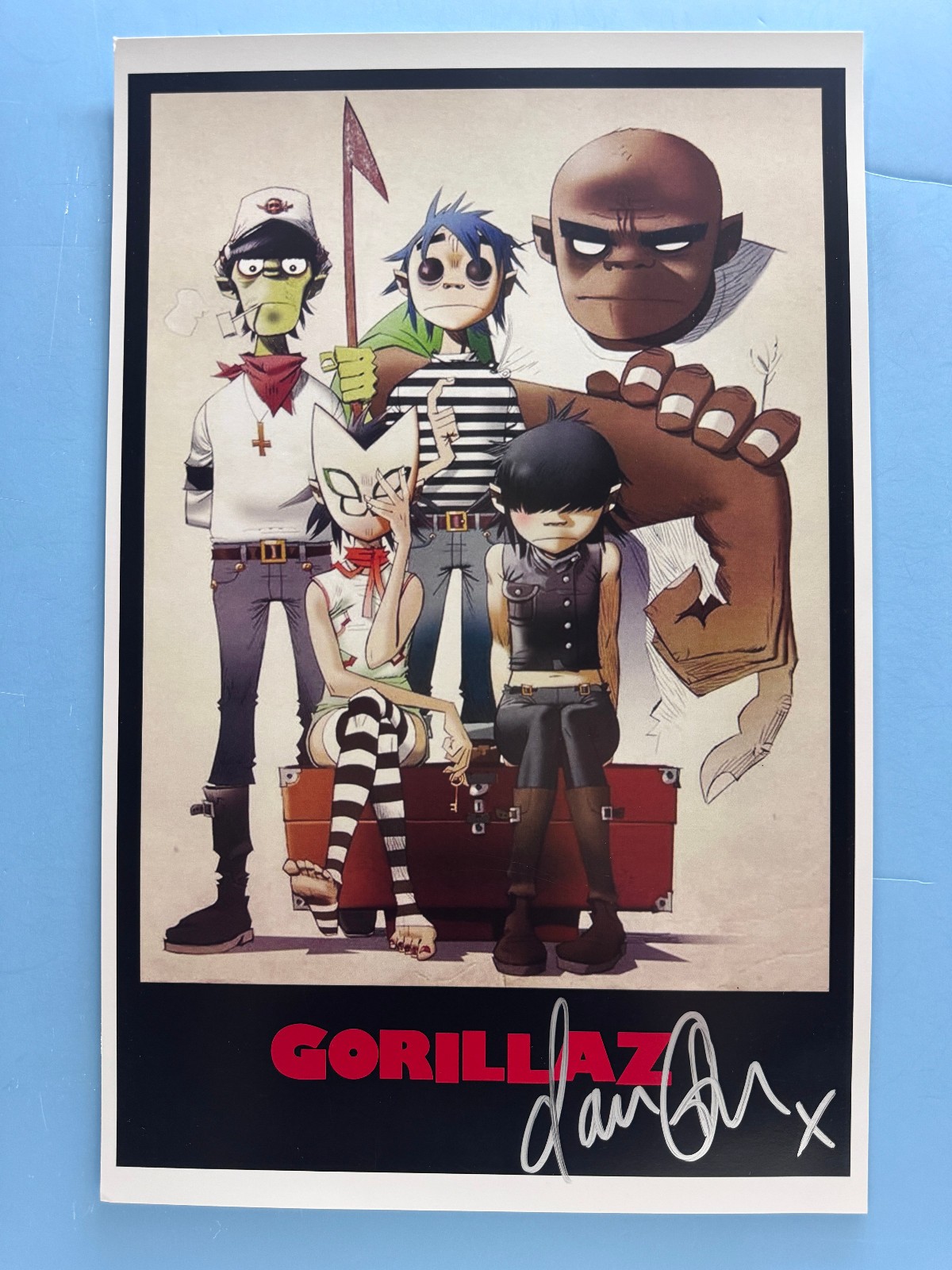 GORILLAZ BAND POSTER 11x17 SIGNED by Damon Albar AUTHENTICATED withCOA 