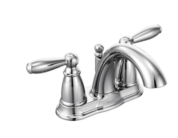 MOEN 66610 Brantford Two-Handle Centerset Bathroom Faucet w/Valve-Chrome MOEN 66610 Brantford Two-Handle Centerset Bathroom Faucet w/Valve-Chrome