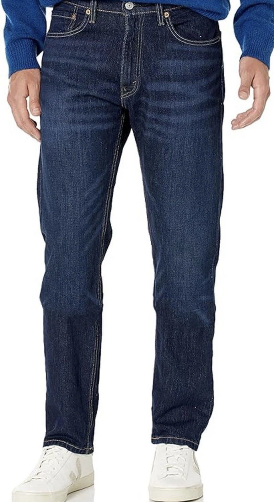 Levis Men\'s 505 Regular Fit Jeans (Stretch) Dark Stonewash 36W X 30L NEW SEALED