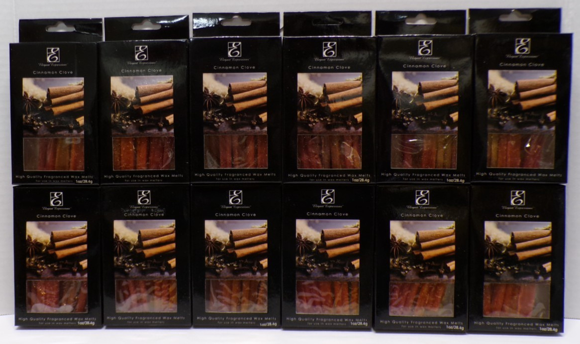 Lot of 12 Elegant Expressions Cinnamon Clove Wax Melts 1 Oz. Each