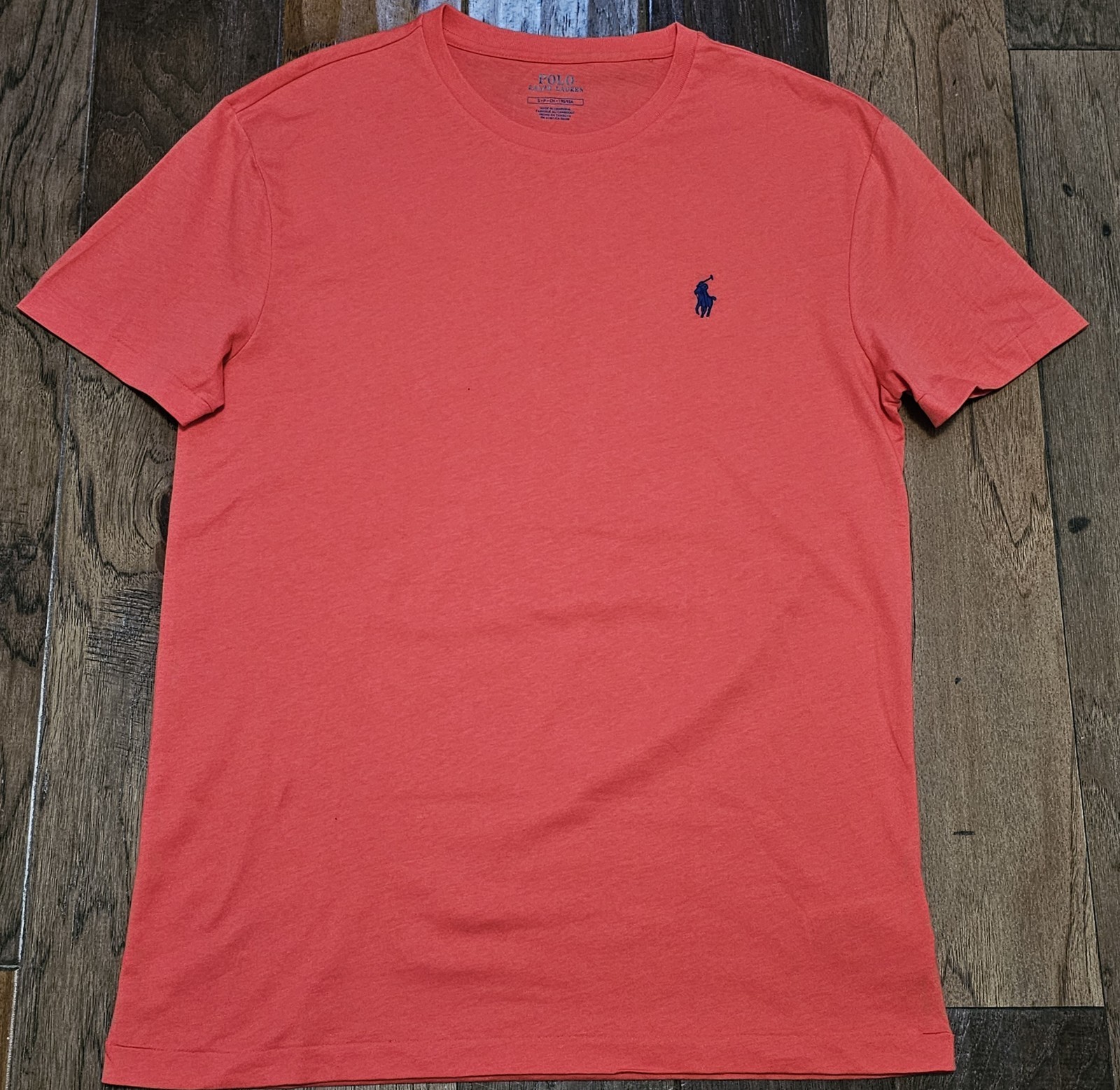 NWOT Polo Ralph Lauren Men's Red Crewneck Cottong Navy Blue Pony T-Shirt Sz S