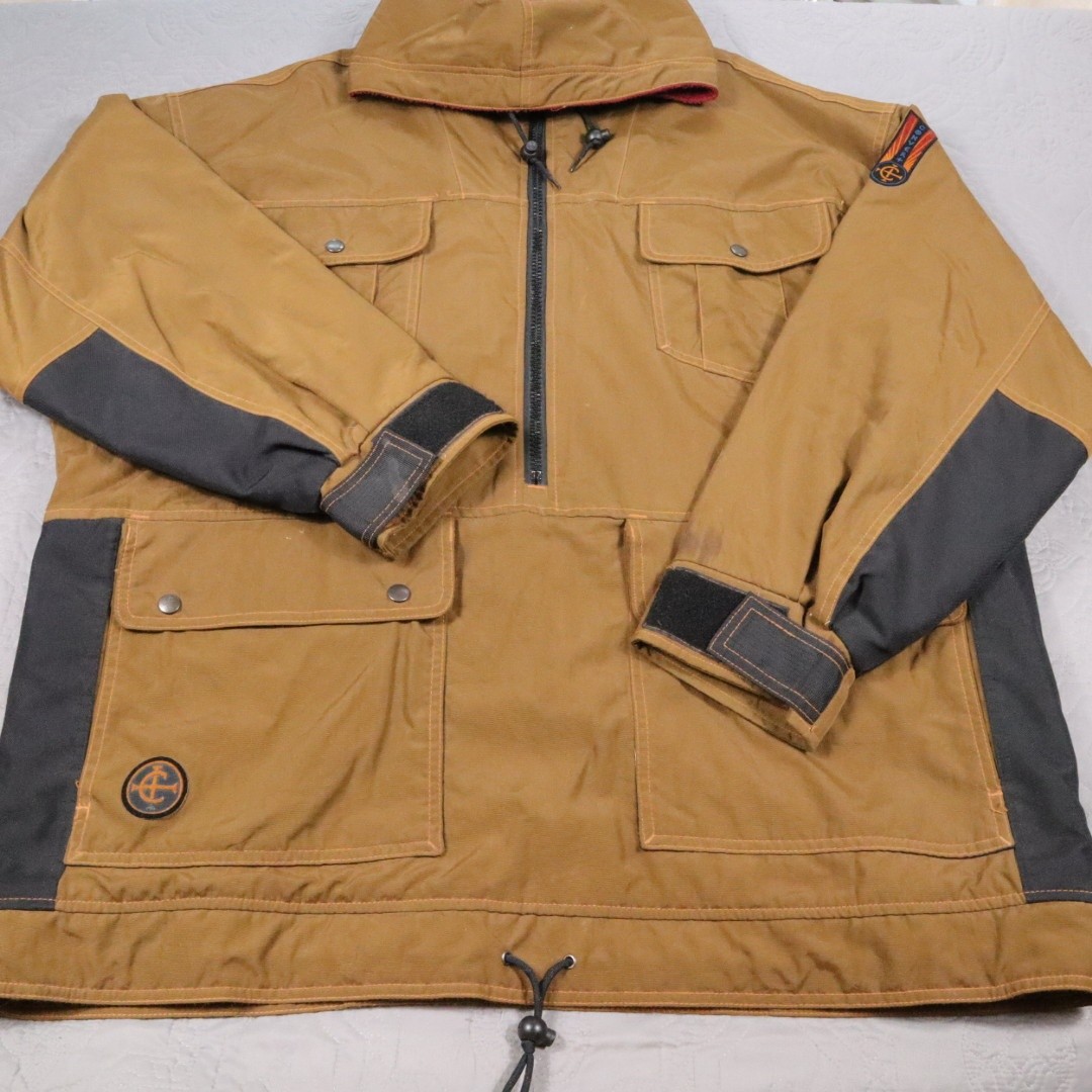 VTG Columbia Convert Anorak Jacket Mens Large Brown Hooded Ski Outdoor 90s