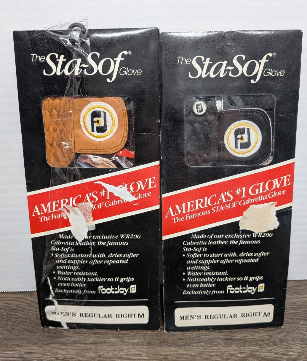 Lot of 2 Mens Footjoy StaSof Medium Right Hand Leather Golf Glove Vintage NEW Lot of 2 Mens Footjoy StaSof Medium Right Hand Leather Golf Glove Vintage NEW