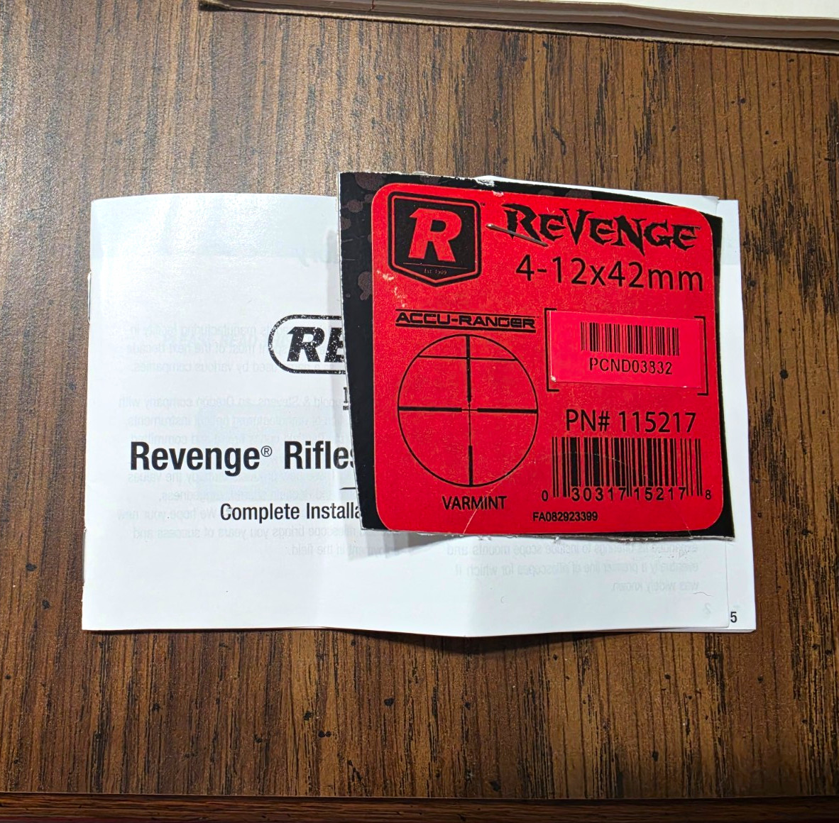 Redfield Revenge 4-12x42mm Black Hunting Rifle Scope MPN 115217 Manual Only Redfield Revenge 4-12x42mm Black Hunting Rifle Scope MPN 115217 Manual Only