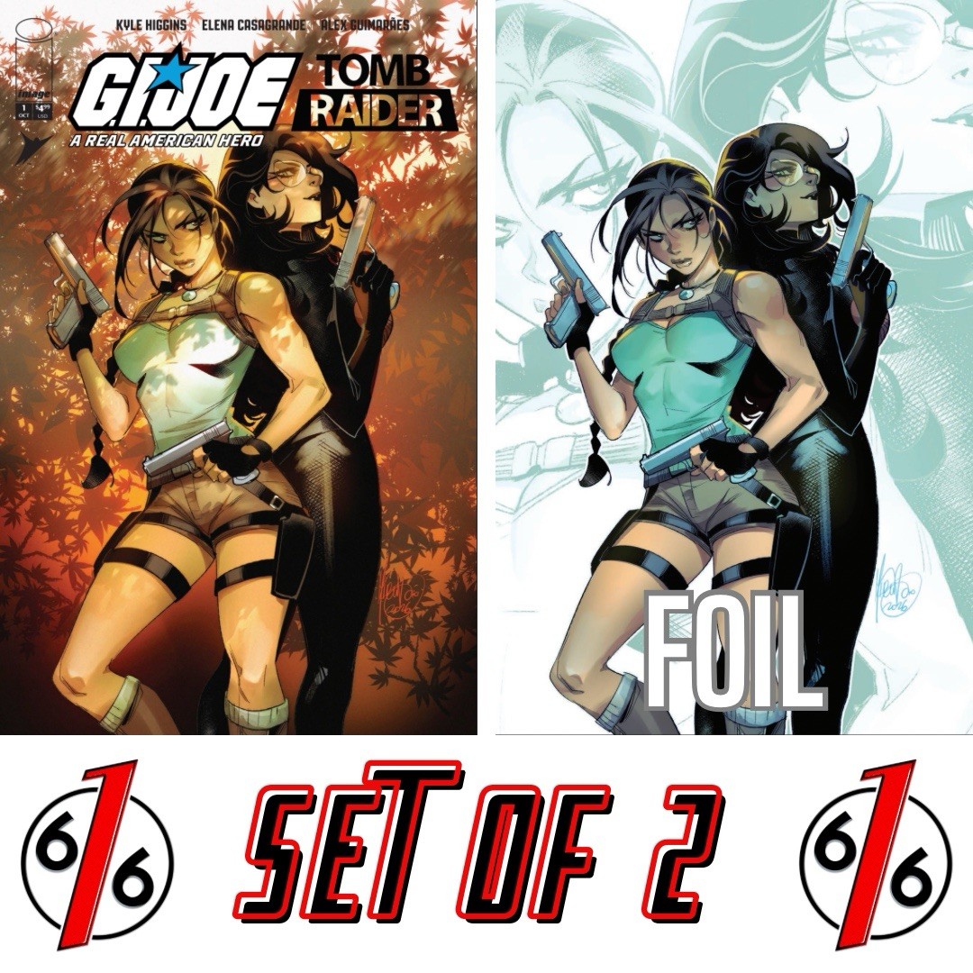 🔥 GI JOE TOMB RAIDER 1 MIRKA ANDOLFO Trade & FOIL Variant AB Set LTD 750 🔥 GI JOE TOMB RAIDER 1 MIRKA ANDOLFO Trade & FOIL Variant AB Set LTD 750