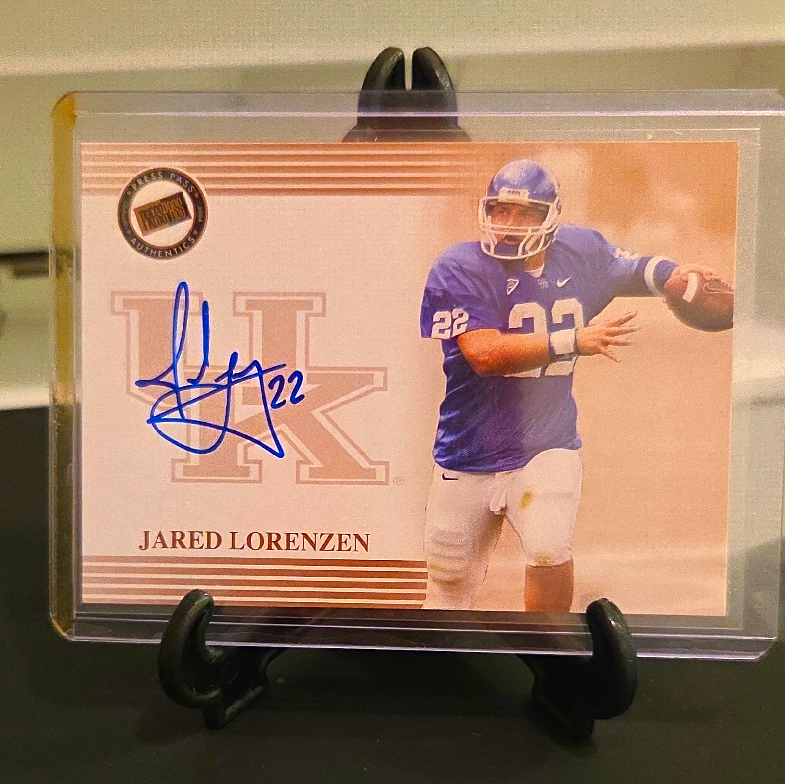 Press Pass 2004 Autographs Bronze Jared Lorenzen Kentucky  on card Auto RC