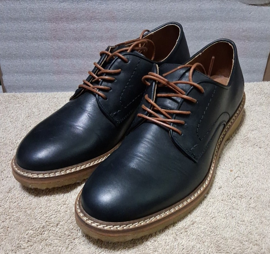 Frye Carter Oxford Shoes Mens  8 D Black Leather Lace Up Casual Dress