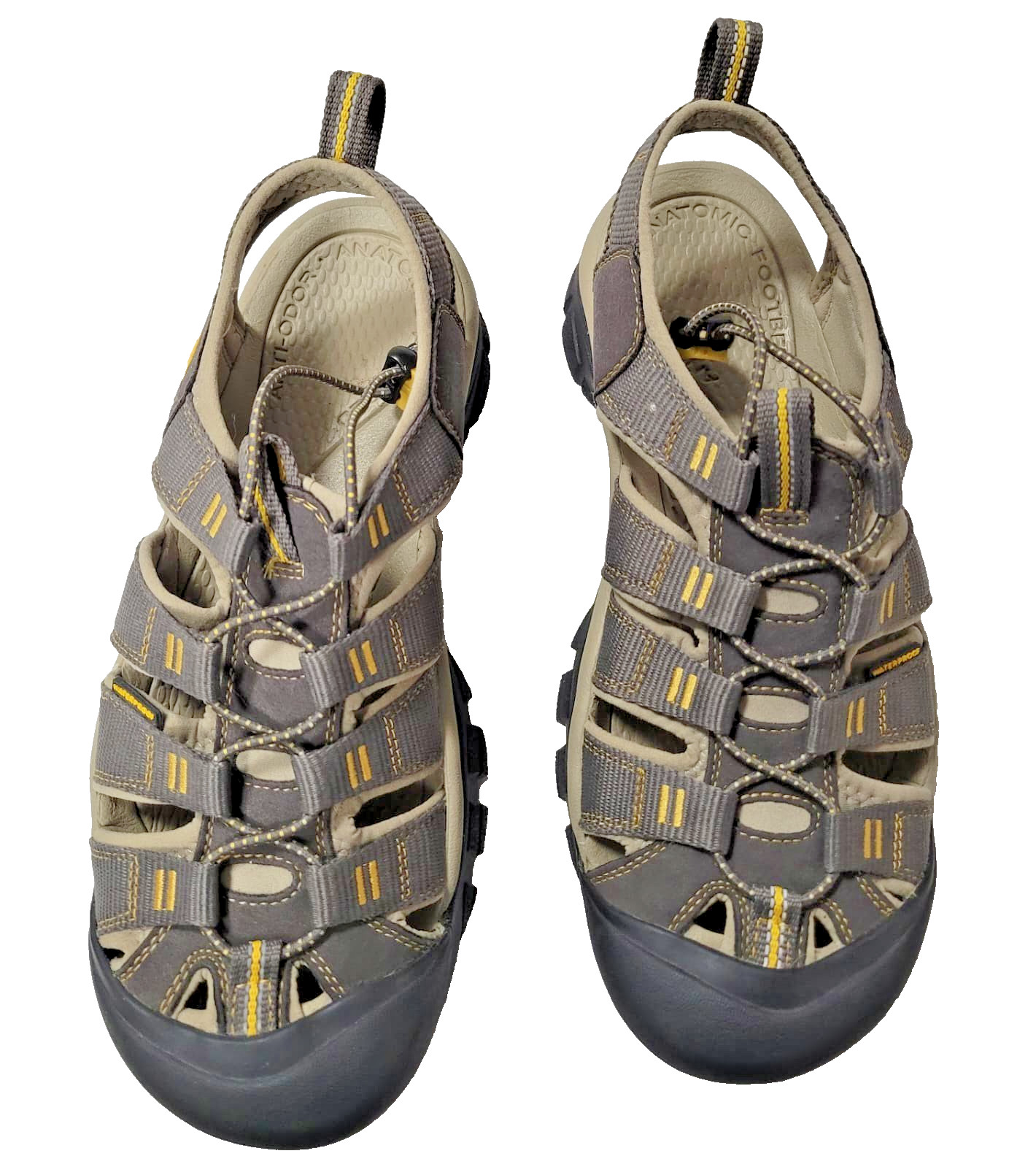Keen Newport H2 Sandal Gray/Yellow/Tan Men\'s 9 Hiking Waterproof NWOB