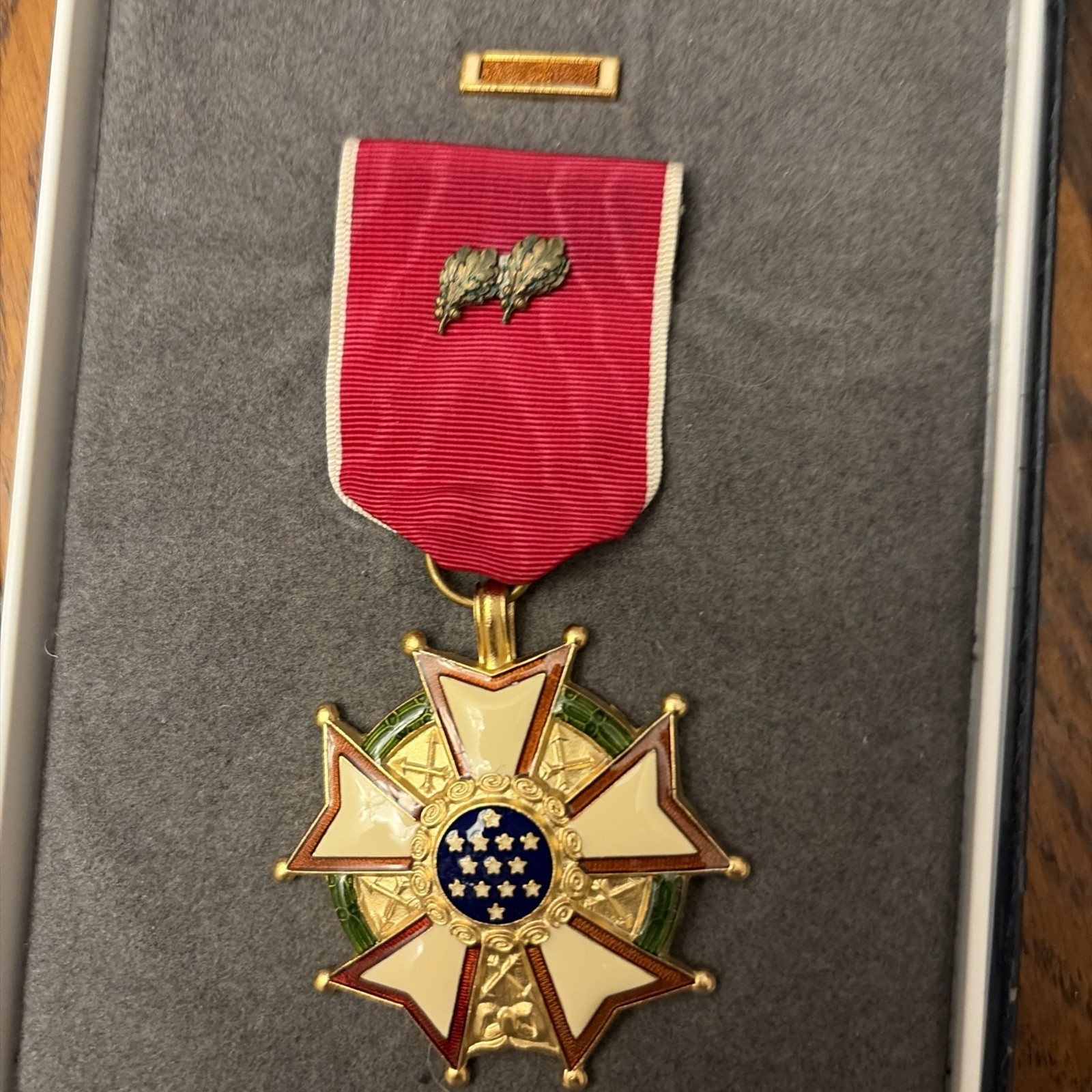 Named James Hair US Legion of Merit Medal Oak Leaf Cluster Ribbon Case