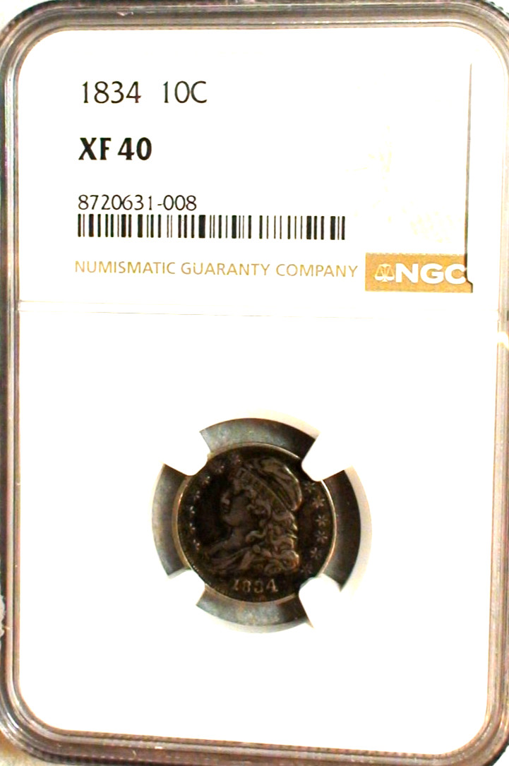 1834 Capped Bust Dime NGC XF40 EXTRA FINE 10C Silver Coin PRICED TO SELL