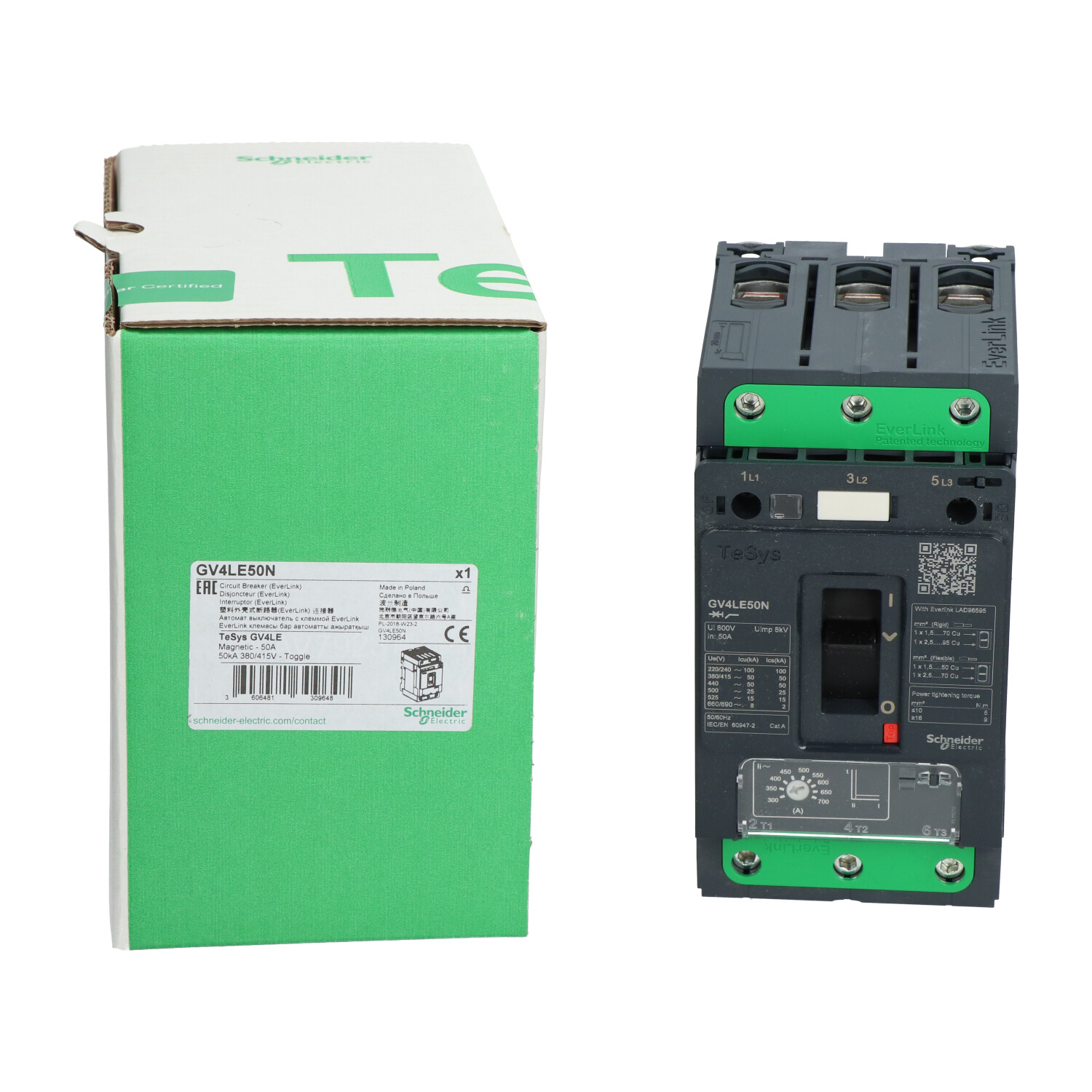 Schneider Electric GV4LE50N 50kA 380/415V TeSys Motor Circuit Breaker  New NFP