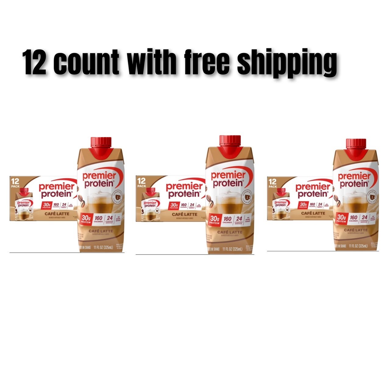 Premier Protein Shake, Café Latte, 30g Protein, 11 Fl Oz, 12 Ct Premier Protein Shake, Café Latte, 30g Protein, 11 Fl Oz, 12 Ct