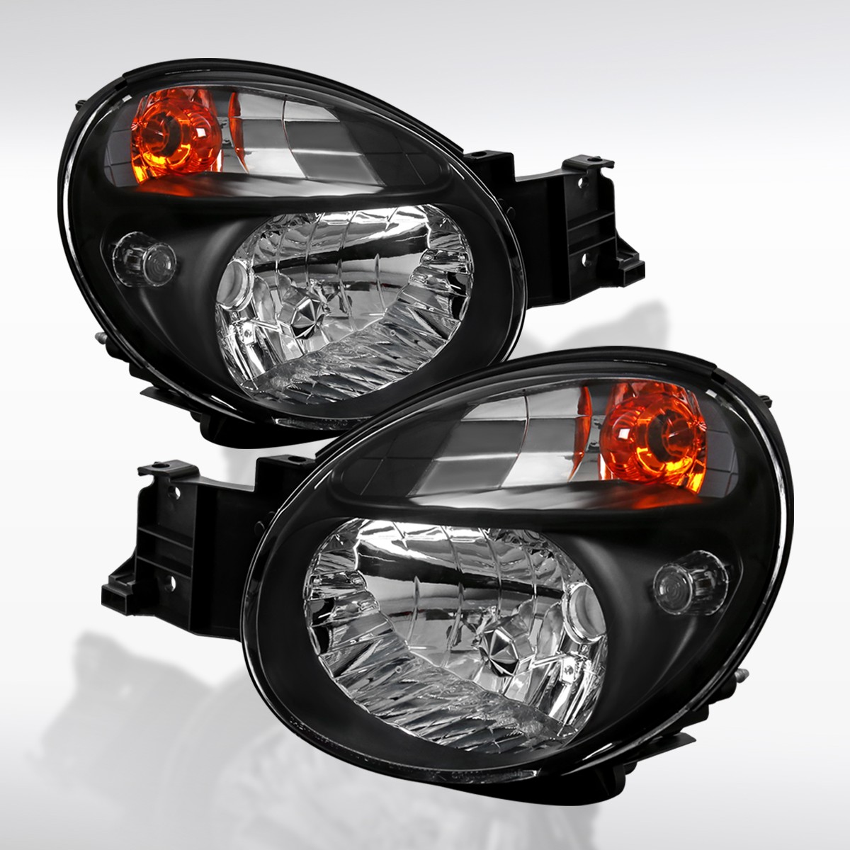 Fit 2002-2003 Subaru Impreza WRX Outback Black Headlights Headlamps Left+Right