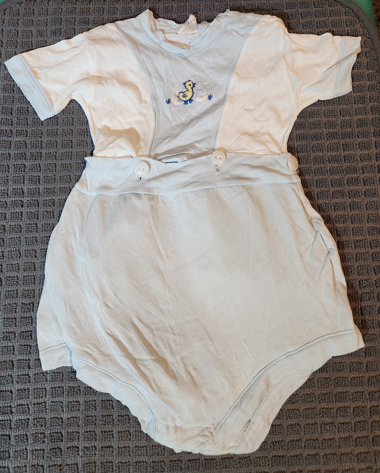 Vintage 1960s HoneySuckle Baby Infant 9M Blue And White Romper Outfit Vintage 1960s HoneySuckle Baby Infant 9M Blue And White Romper Outfit
