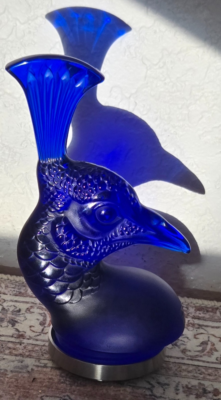 Lalique Blue Peacock Car Mascot Style Tete De Paon 7 Lalique Blue Peacock Car Mascot Style Tete De Paon 7