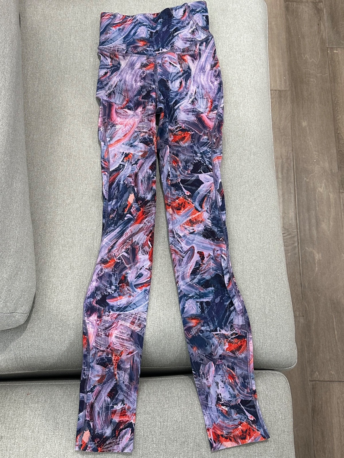 NO TAGS- Lululemon 0/2 Brushed Nulux Abstract Print Raw Hem High-Rise Leggings