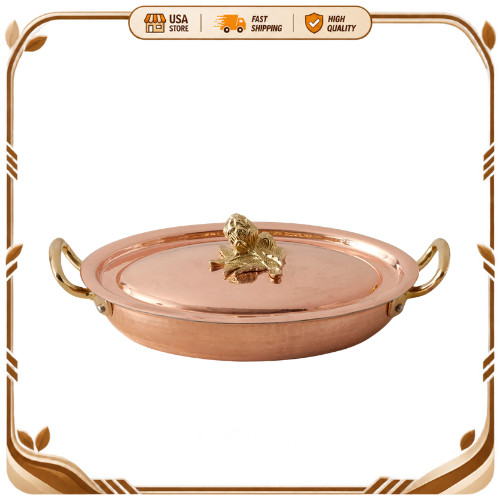 Williams Sonoma Ruffoni Historia Copper Au Gratin Dish Hammered Covered